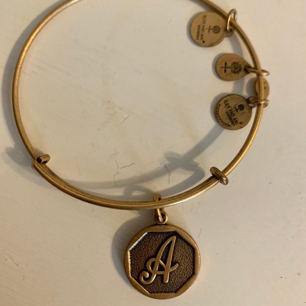 Alex and Ani Bracelet!! Gold A Initial